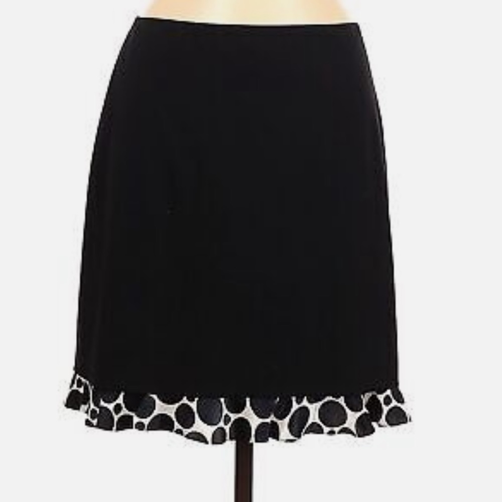 INC International Concepts Women Black Casual Skirt with Polka Dot Accent